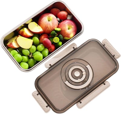 Brood Bewaardoos - Broodtrommel Roestvrijstaal - Brood Vers Houden - Luchtdichte Technologie - 35.5 x 19.8 x 14.3 cm - Zilver