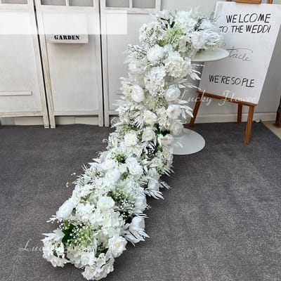 Luxe Runner Bloemenrij Kunstbloemen voor Tafelstuk Bruiloftsdecoratie Mix Bloemen Achtergrond Muur Bogen Decor 40x100cm