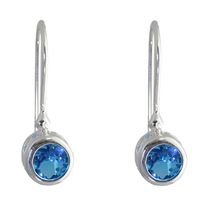 Behave - Oorbellen - 925 Sterling Zilver - Oorhangers met Turqoise Blauwe Zirconia Steen