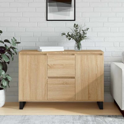 vidaXL - Dressoir - 101,5x35x70 - cm - bewerkt - hout - sonoma - eikenkleurig