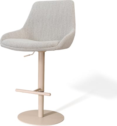 Nolon Niva-Isa Draaibare Tulp Barkruk Beige Gemêleerd - Verstelbaar - Beige Onderstel - Japandi - Comfortabel