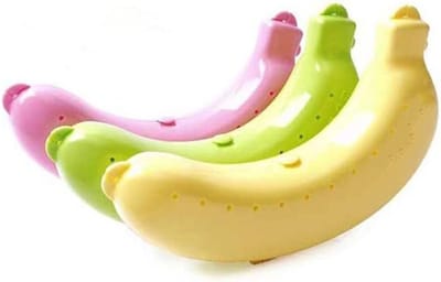 Famanu – Set van van van 3 bananencontainers – Ademende bananenbeschermbox met veilige sluiting – Geschikt voor fruit onderweg