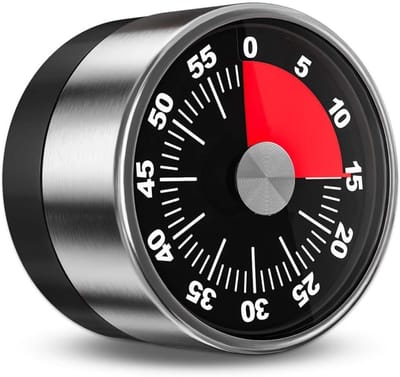 Daity 1-Pack - Timer - kookwekker - 60 minuten opwindbare timer - Timer met luid alarm - Visueel mechanisch - Handmatige afteltimer - voor klaslokaal - thuis - studie en koken (Zwart)