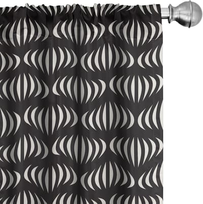 ABAKUHAUS Zwart-ivoor Voorhangen – 2x75x225 cm – Microvezel