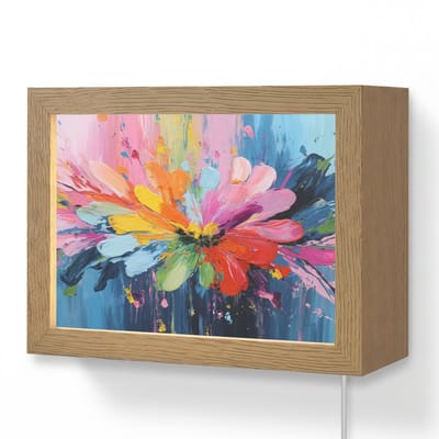 Wandlamp 20x15 cm - Oplaadbaar - Kleuruitbarsting - Expressieve sfeer - Bloem - Wandlampen binnen woonkamer - Slaapkamer lamp met kabel - Decoratieve nachtlamp - Vloerlamp snoer