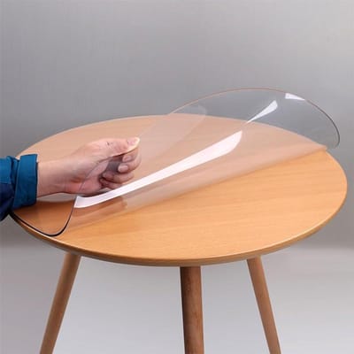 Transparante bureauonderlegger - Tafelbeschermer rond - Tafelblad beschermen - Schokabsorberend materiaal - 120 cm diameter - Transparant