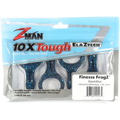 Zman Zacht Kunstaas Finesse FrogZ 2,75 Inch 4/Pack Blauw Zwart (1475) gray