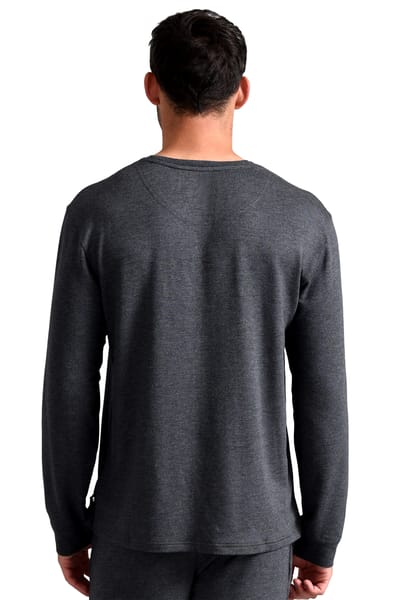 Ted Baker Lange Mouwen Pyjama Top | Ademend Casual Heren T-shirt met Lange Mouwen - Antraciet