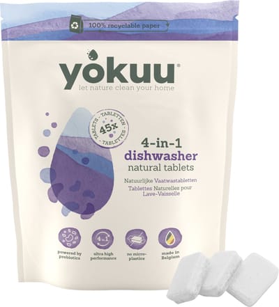 YOKUU Probiotische Vaatwastabletten - 45 Tabs - Plasticvrij - Zonder Parfum Fosfaten Chloor Parabenen of Ammoniak