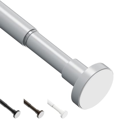 Dailygoods- Gordijnspanstang Uitschuifbaar 46-226 cm - Verstelbare Douchestang - Antislip - Roestvrij Staal - Geen Boren - Hoogwaardige Kwaliteit - Douchegordijnstang