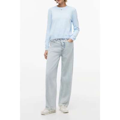 Tommy Hilfiger Ella Mid Barrel Crop Denim Light Größe: W33L28 | Ausgestellte Hosen Outlet | Damen | Blau