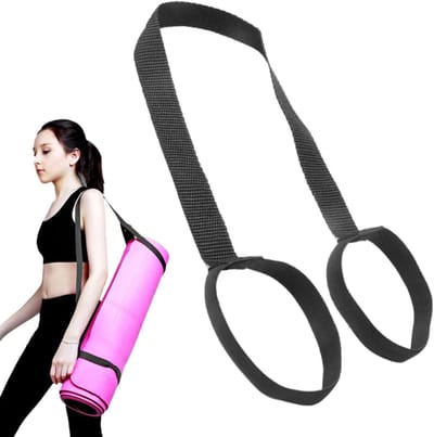 Draagriemen Yogamat - Oefenmat Riem - Sporten Onderweg - Verstelbaar Ontwerp - 55 x 25 cm - Zwart Bruin