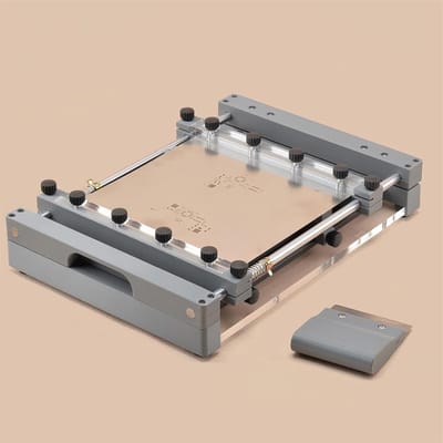 PCB-stencilprinter - handmatige stalen gaas soldeerpasta printtafel met verstelbaar ontwerp voor nauwkeurige positionering, ideaal voor kleine bedrijven en hobbyisten