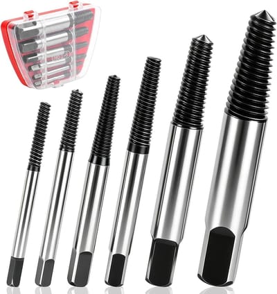 Schroevendraaierset - Schroefextractor set - Beschadigde schroeven verwijderen - 5 Verschillende maten - M3 tot M18 - Zilver