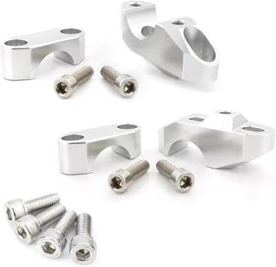 Motorfiets Stuurverhogers - Stuurklem Risers - Comfortabel Rijden - Verstelbare Righthouding - 28 mm - Zilver