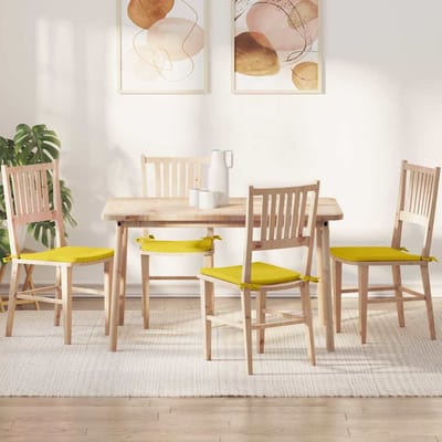 vidaXL - Zitkussens - 4 - st - Stof - Licht - Geel - 40 - x - 40 - x - 3 - cm