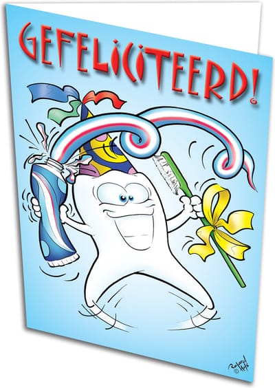 Tandarts wenskaarten verjaardag - 10 stuks - inclusief witte enveloppen - Roland Hols - Vrolijke kies - Formaat A5 gevouwen naar A6 - Mondhygiënist - Orthodontist