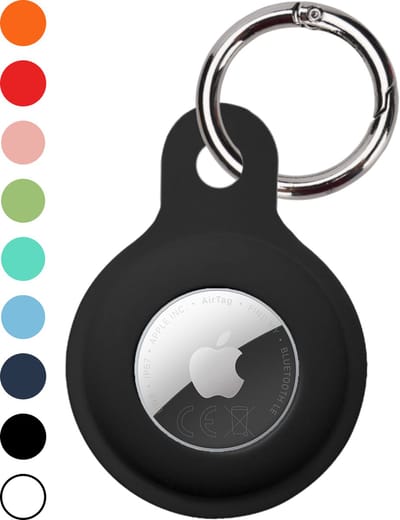 Hoesje Geschikt voor Apple AirTag 2e generatie Hoesje Sleutelhanger Houder - Siliconen Hoesje Geschikt voor Apple AirTag 2 Hoesje - Zwart