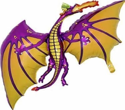 Grote Paarse Draak Folieballon 36 Inch - Voor Feestjes en Decoratie