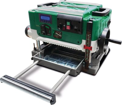 Draagbare vandiktebank schaafbreedte 330 mm spiraalschaafas digitale display 1,8 kW 230 V Holzstar DH330-2 SPIRAL