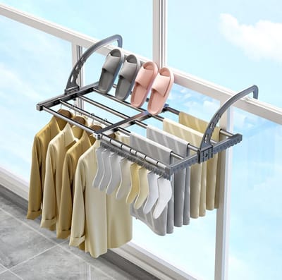 HEZIVO® Wasrek Hangend Trapgat - Droogrek Ophangbaar - Voor Radiator, Deur, Balkon - Uitschuifbaar