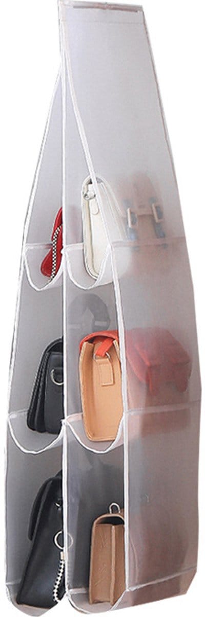 Hangende opbergrek - Kledingkastorganizer - Garderobekastorganizer - 6 compartimenten - Geschikt voor handtassen - Kleding en speelgoed(3-pack)