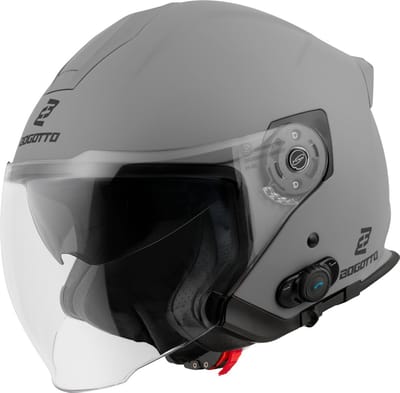 Bogotto H586 BT Solid Mat Licht Grijs Bluetooth Jethelm - Helm