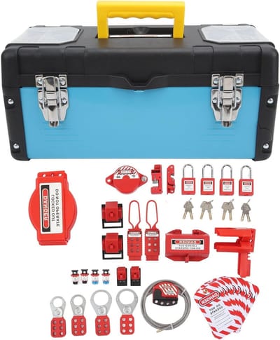 Complete 47-delige Lockout Tagout Set met Veiligheidssloten, Labels, Kabelbinders en Gereedschapskoffer voor Effectieve Veiligheid en Beveiliging