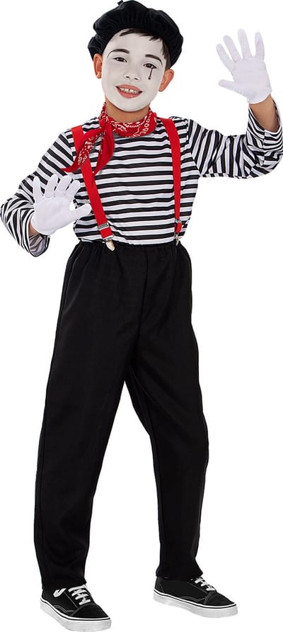 FUNIDELIA Mime Kostuum voor jongens - Maat: 135 - 152 cm - Zwart