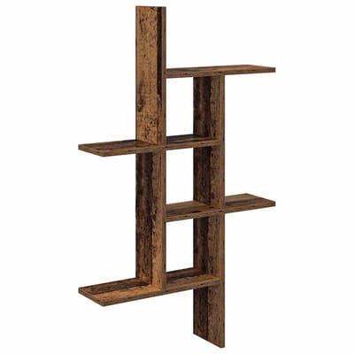vidaXL - Wandplank - Oud - hout - 61 - x - 15 - x - 102 - cm - Bewerkt - hout