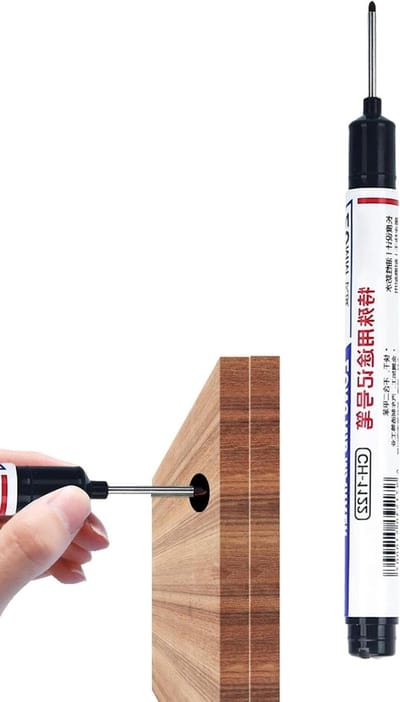 Bouw Pen Lange Punt - Timmerman Marker - Diepe Gaten Markeren - Waterdichte Sneldrogende Inkt - 20mm Penpunt - Zwart