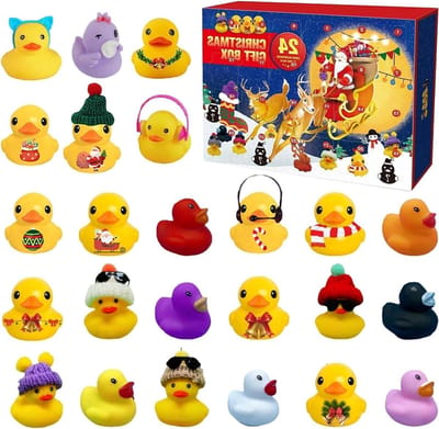 Adventskalender 2024 - Rubberen eenden speelgoed - Kerstkalender met achteruittelling - Badeenden verrassingsspeelgoed - Kerstcadeaus voor kinderen - content nodig .