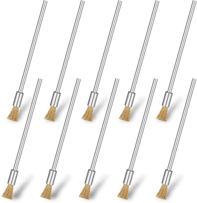 Dailygoods - Draadborstel - Boren - Messing en Staal - Polijsten Reinigen - RVS - Roest Corrosie - Geschikt voor Gereedschap - Geel Zwart