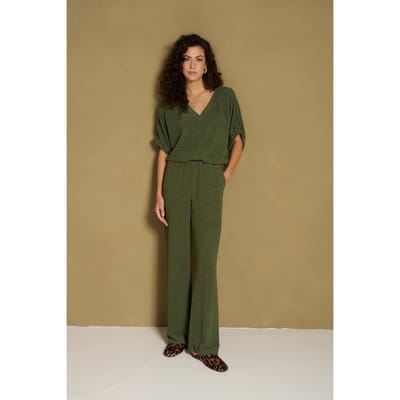 Lofty Manner Broek Pants Mea Mid Rise Relaxed Rh87 476 Army Green Dames Maat - XS