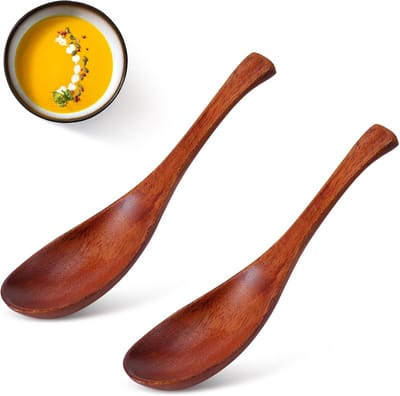 Soeplepel 2 stks, Japanse Ramen Soep Lepels 6.1 inches Korte Steel Tafel Lepels Keuken Koken Proeverij Diner Lepel
