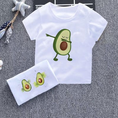 Schattige Fruit Cartoon Jongens Tops Dansende Avocado Leuke Meisjes Shirts Harajuku Nieuw Ontwerp Kinderen Shirts Kinderen 140