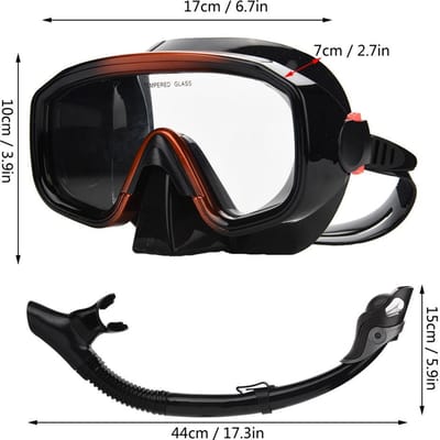 Lunettes de plongée YonSub Snorkeling Plongée sous-marine Natation sous-marine Ensemble tuba black