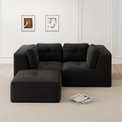 Luxe Uitschuifbare Slaapbank - Zwart - 208x177x69 cm - Arqam