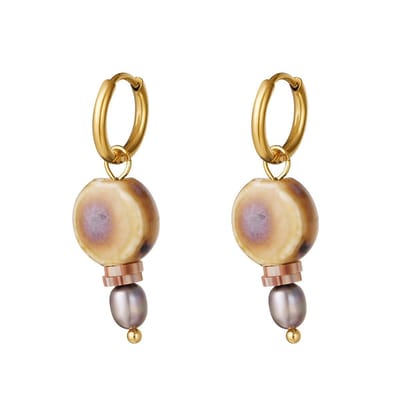 Oorbellen met Gekleurde Charm Small