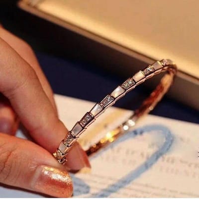 Klassieke Slangenbot Dames Armband, S925 Zilver, Origineel Merk Openingsarmband, Mode Sieraden, Feest, Huwelijksgeschenk beige