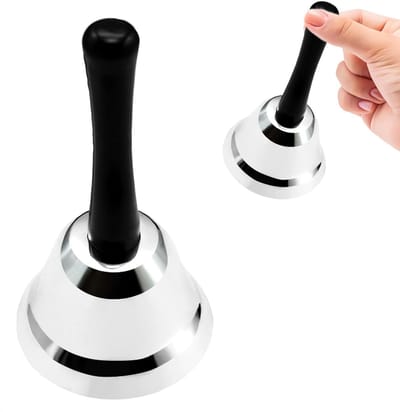 Allecto - Stainless Steel Hand Bell - Ontvangstbel voor Hotel, Restaurant en School