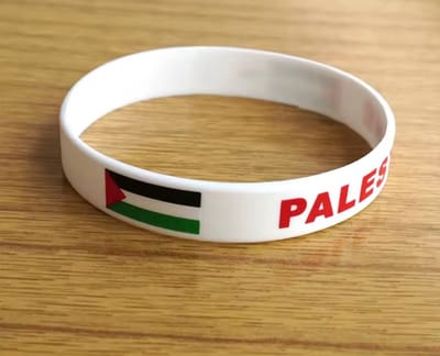 Akyol - Armband - Free Palestina armband - Palestina - Rubberen armband - palestijnse vlag - No war - witte armband