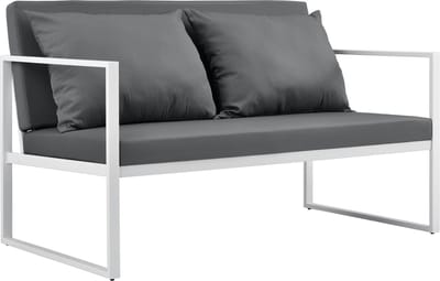 Tweepersoons tuinbank tuin tweezitsbank 70x114x60 cm wit