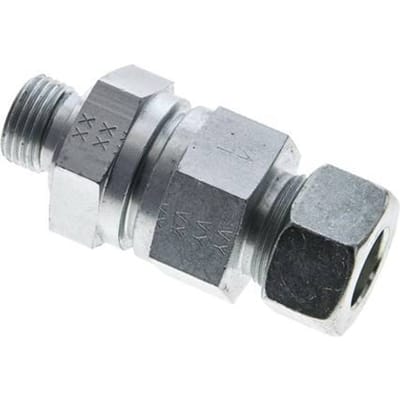 18L (M26x1.5) & G1/2'' Regeling-Uit Elektrolytisch verzinkt Stalen Terugslagklep Snijring Buitendraad 1-160 bar ISO 8434-1