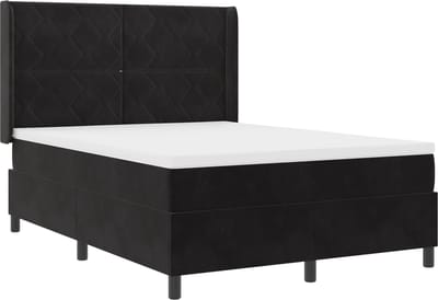 vidaXL - Boxspring - bed - met - hoofdeinde - Zwart - 140 - x - 200 - cm - Fluweel