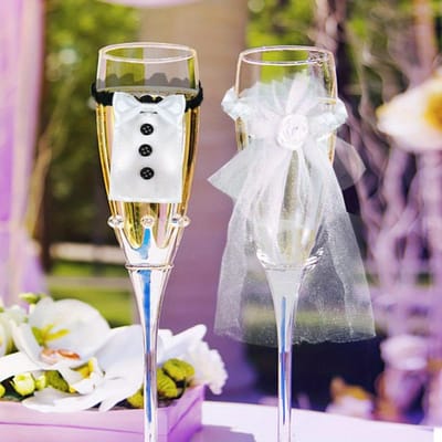 2 stuks Bruiloft Bruid Bruidegom Wijnglazen Champagneglazen Ornamenten, Glas DIY To Be Vrijgezellenfeest Decor