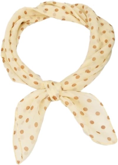 Stijlvolle zijden sjaal voor dames, 65 x 65 cm, stippenmotief, chiffon, bandana, vierkante sjaal, zacht en luxe, perfect als cadeau voor elke gelegenheid