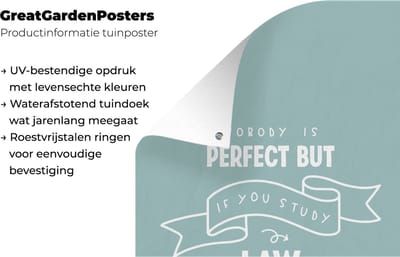 Tuinposter - Tuindoek - Tuinposters buiten - Quote - Wet - Studenten - 80x120 cm - Tuin