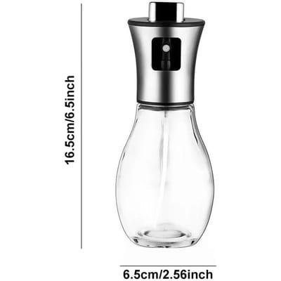 Oliespuitfles Perfect voor Keuken Koken & Airfryer Fles Glas Roestvrij Staal Oliespuit Keukengadgets 200ML black