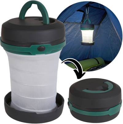 Mini-kampeerlamp, waterdichte, opvouwbare lamp op batterijen 4,3 -12,5 cm